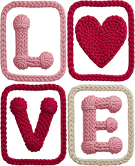Faux Yarn Heart Love - Valentines Day Ready to Press DTF Transfer