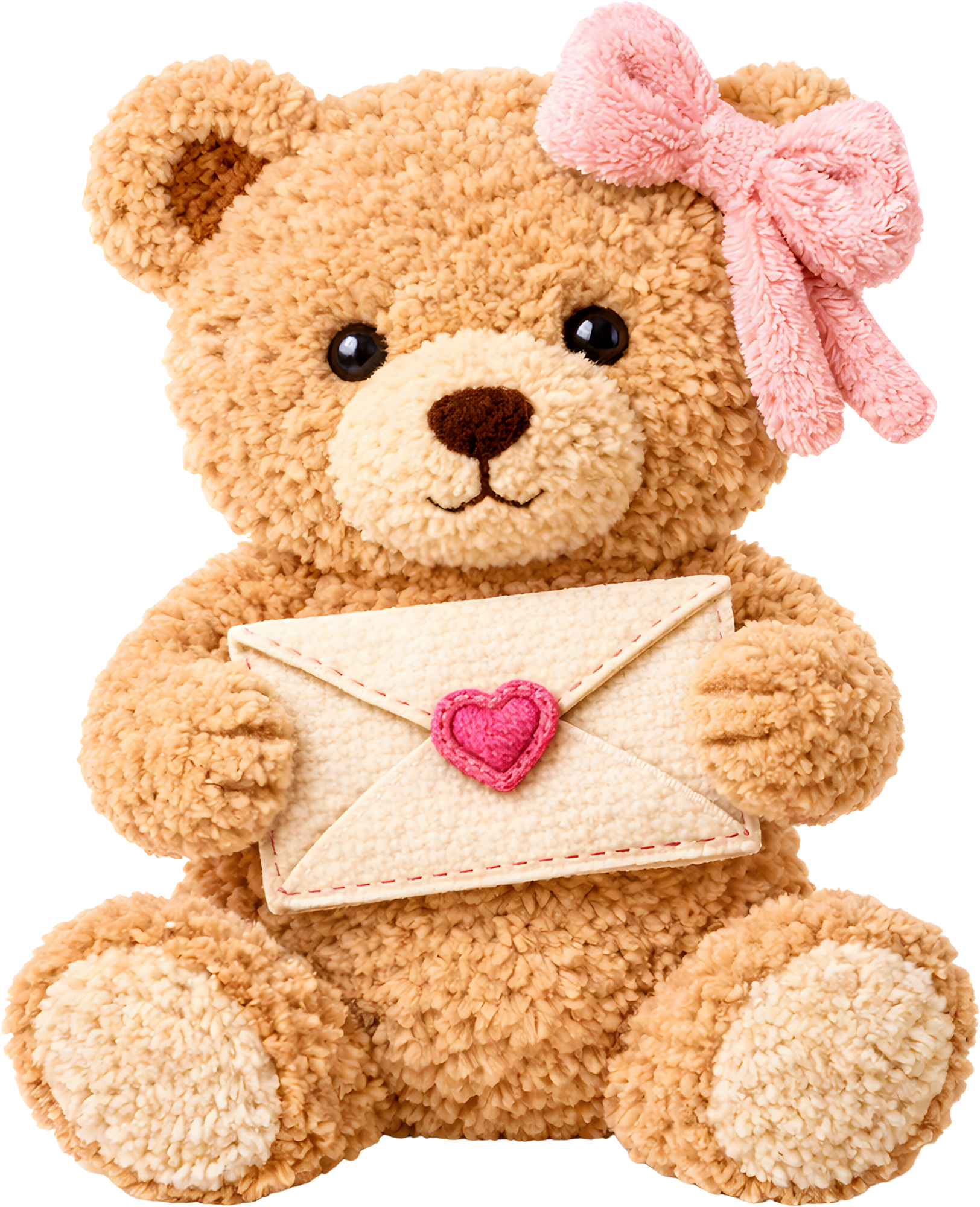 Faux Yarn Crochet Teddy With Love Letter - Valentines Day Ready to Press DTF Transfer