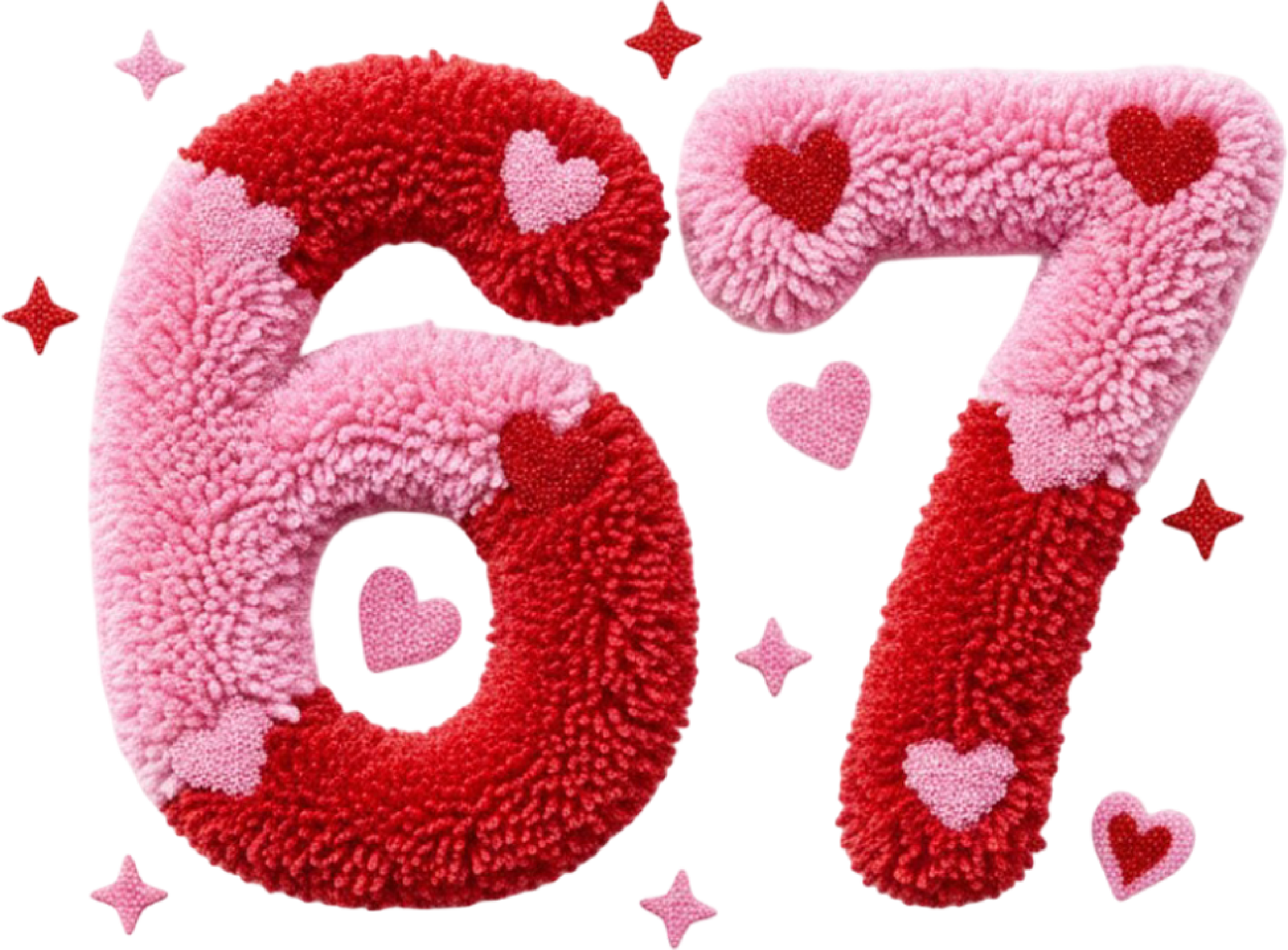 Faux Yarn Six Seven Valentine - Valentines Day Ready to Press DTF Transfer