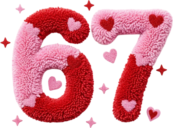 Faux Yarn Six Seven Valentine - Valentines Day Ready to Press DTF Transfer