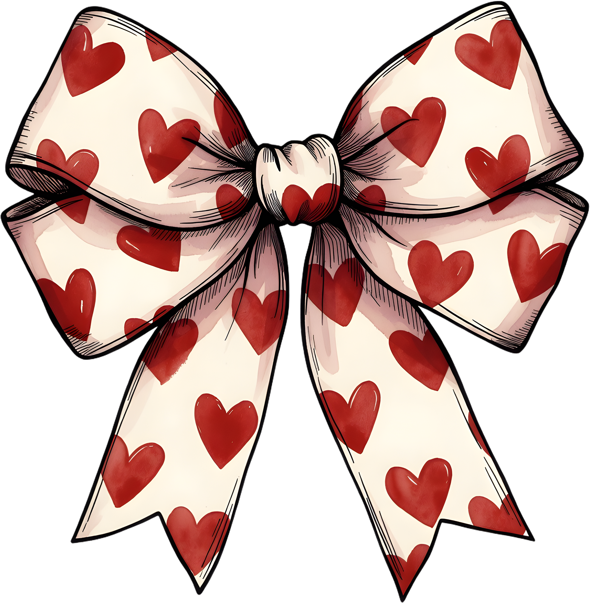 Retro Valentine Day Coquette Bow - Valentines Day Ready to Press DTF Transfer