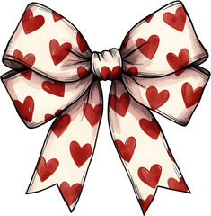 Retro Valentine Day Coquette Bow - Valentines Day Ready to Press DTF Transfer