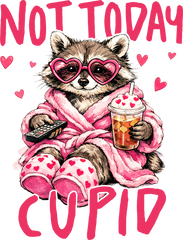 Valentine Not Today Cupid Raccoon - Valentines Day Ready to Press DTF Transfer