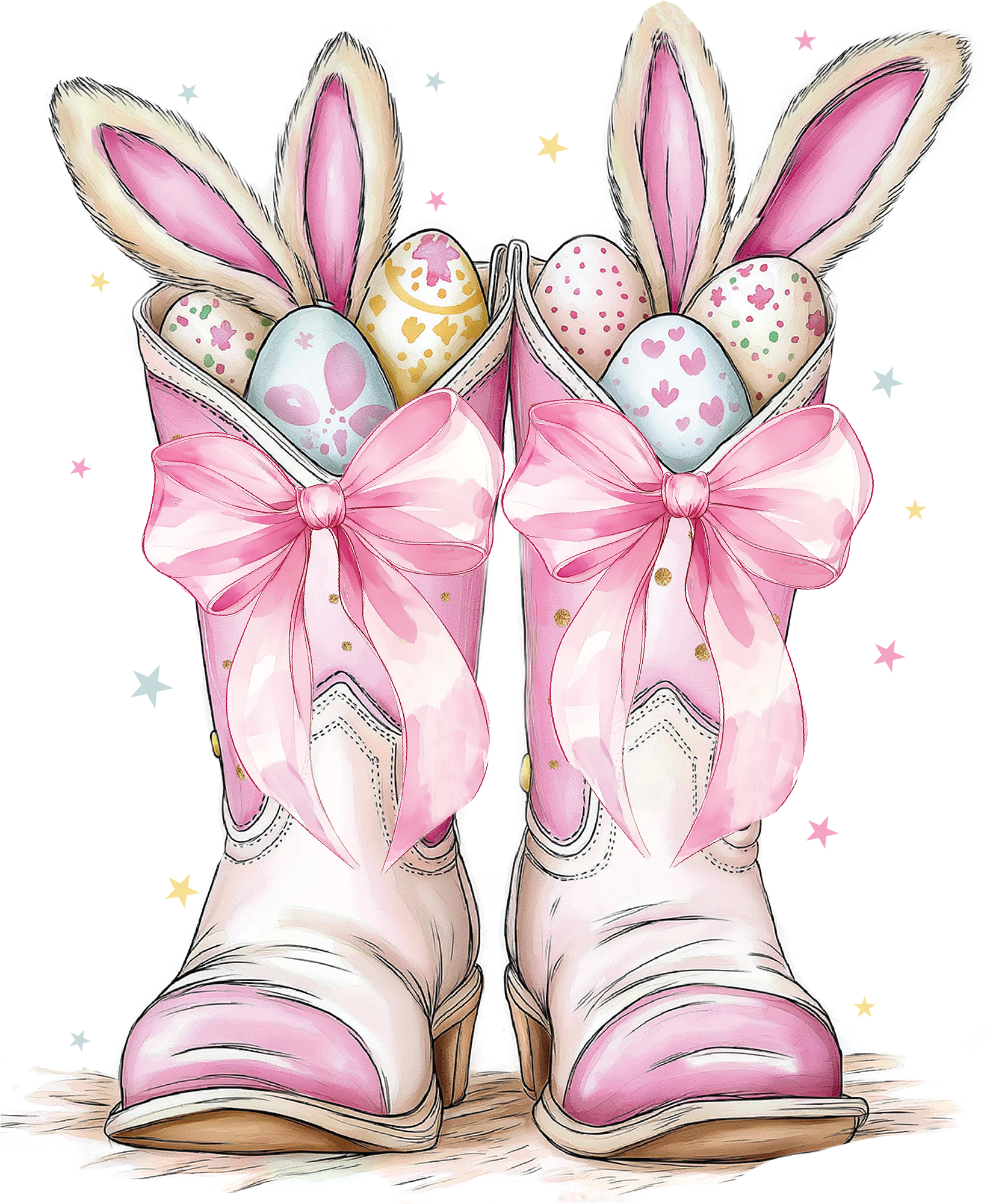 Cowgirl Bunny Easter - Easter Ready to Press DTF Transfer