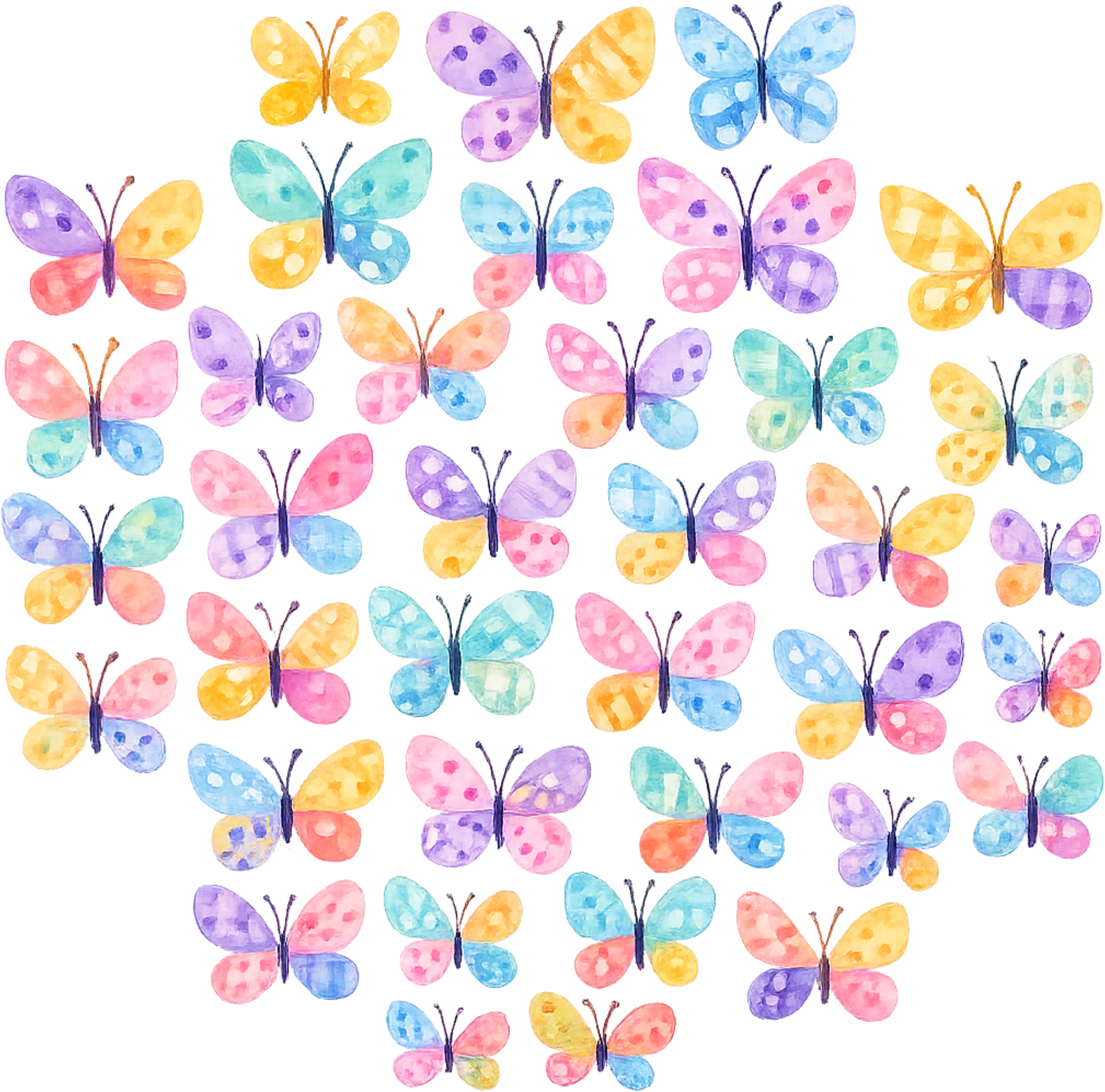 Pastel Butterflies - Easter Ready to Press DTF Transfer