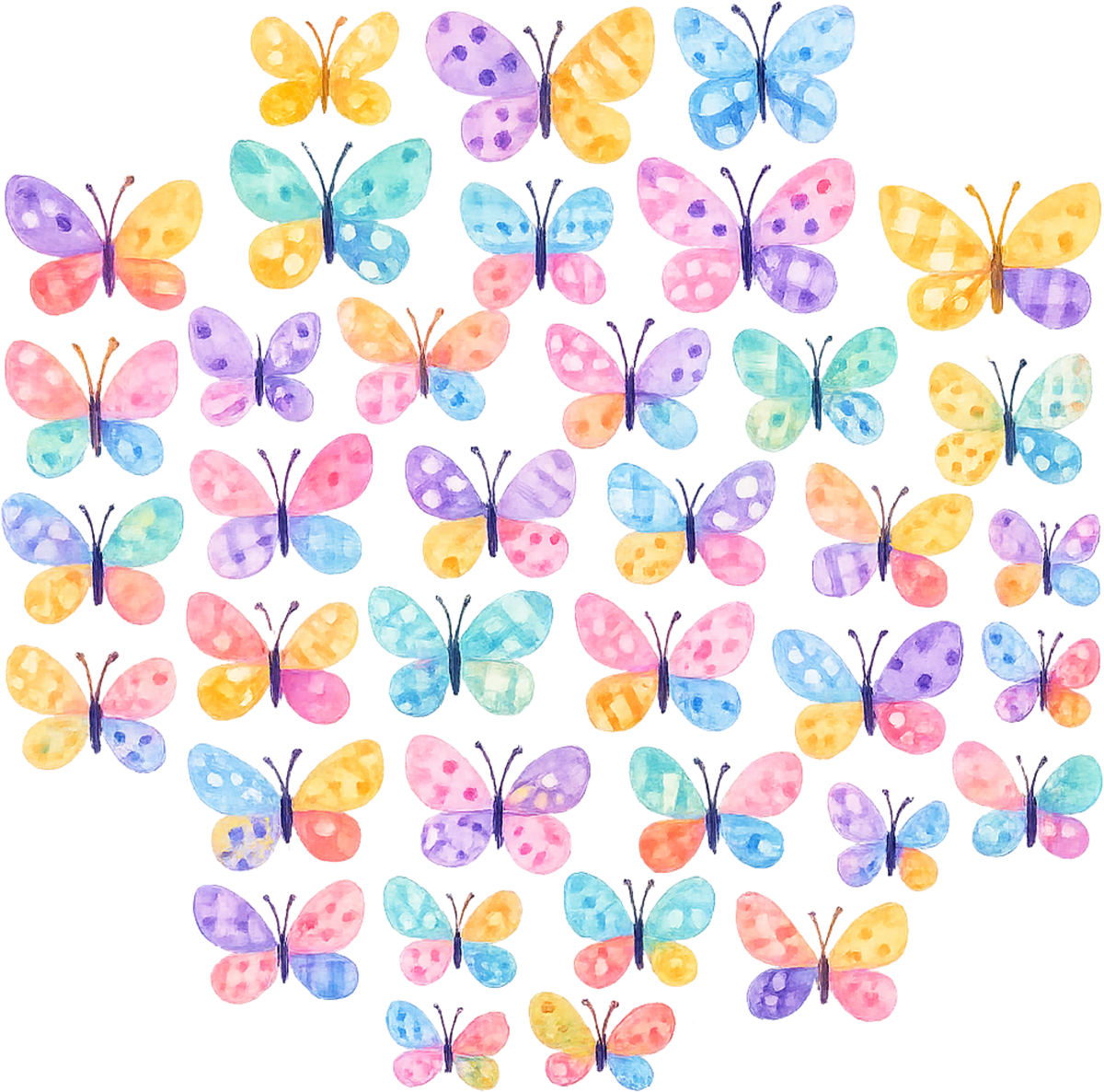 Pastel Butterflies - Easter Ready to Press DTF Transfer