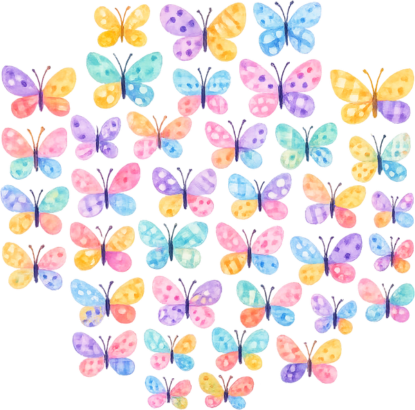 Pastel Butterflies - Easter Ready to Press DTF Transfer