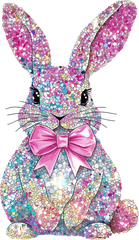 Colorful Mosaic Bow Bunny - Easter Ready to Press DTF Transfer