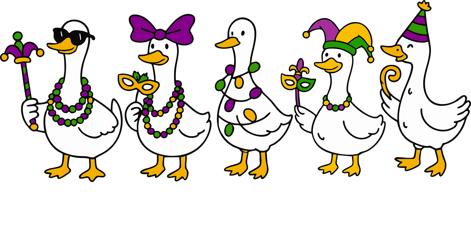Mardi Gras Goose Let The Good Times Roll - Mardi Gras Ready to Press DTF Transfer