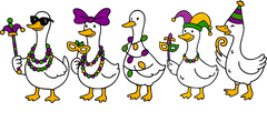 Mardi Gras Goose Let The Good Times Roll - Mardi Gras Ready to Press DTF Transfer
