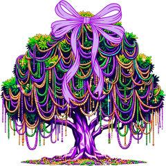 Mardi Gras Bow Tree - Mardi Gras Ready to Press DTF Transfer