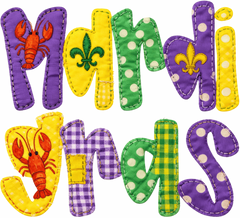 Mardi Gras Patchwork - Mardi Gras Ready to Press DTF Transfer