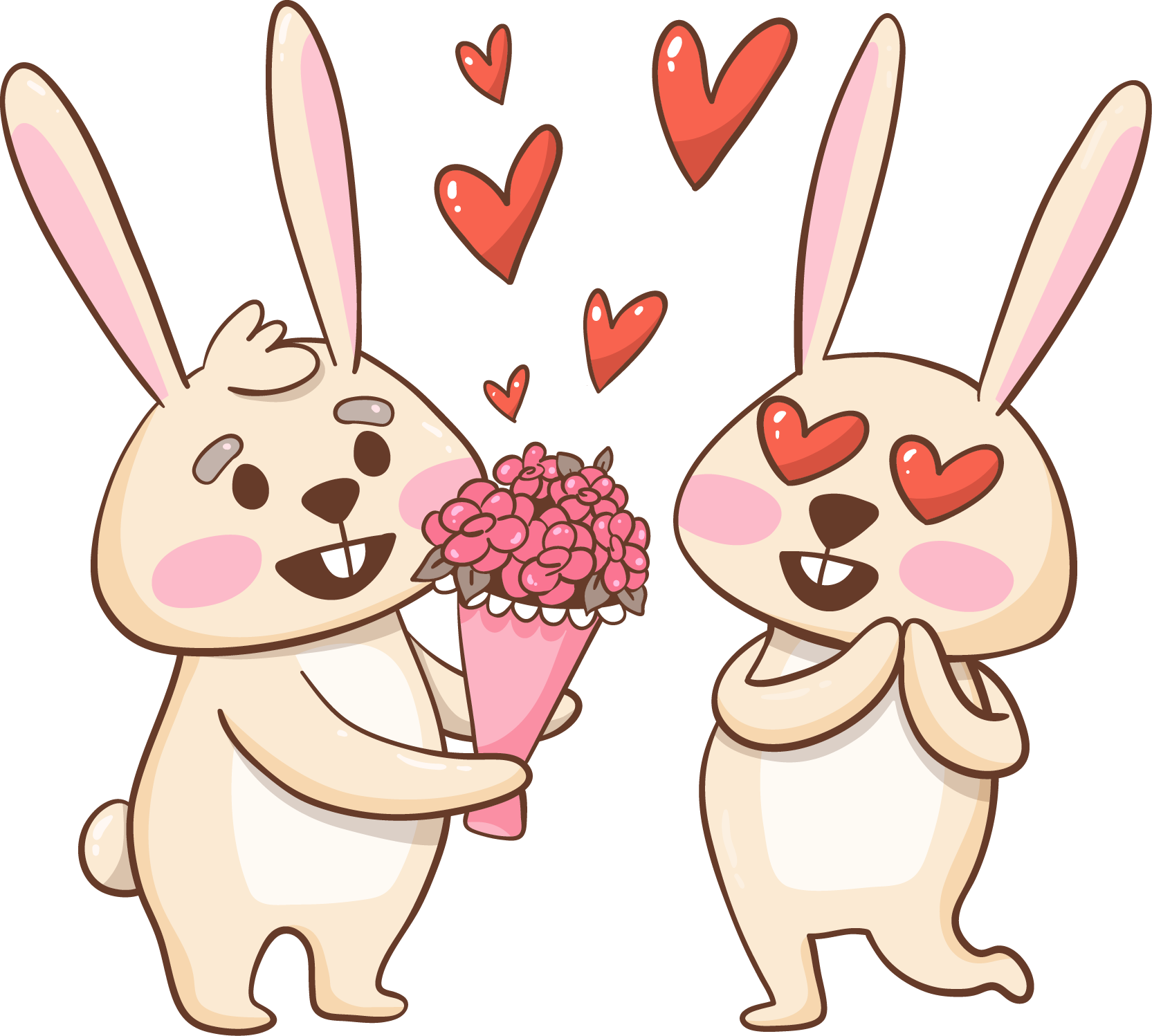 Valentines Day Bunny Lovers - Valentines Day Ready to Press DTF Transfer