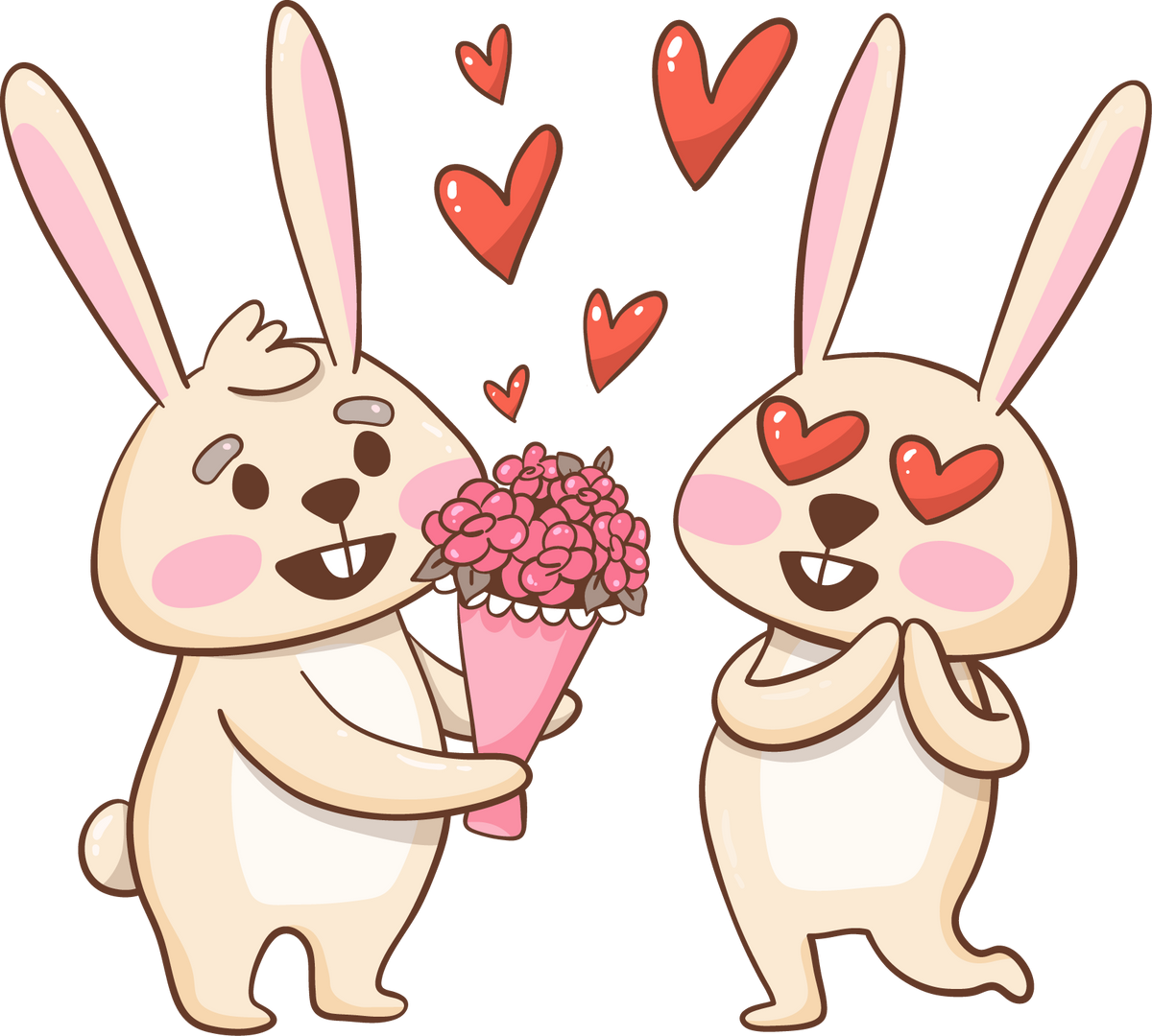 Valentines Day Bunny Lovers - Valentines Day Ready to Press DTF Transfer