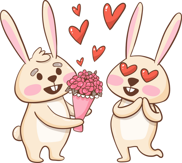 Valentines Day Bunny Lovers - Valentines Day Ready to Press DTF Transfer