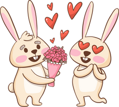 Valentines Day Bunny Lovers - Valentines Day Ready to Press DTF Transfer