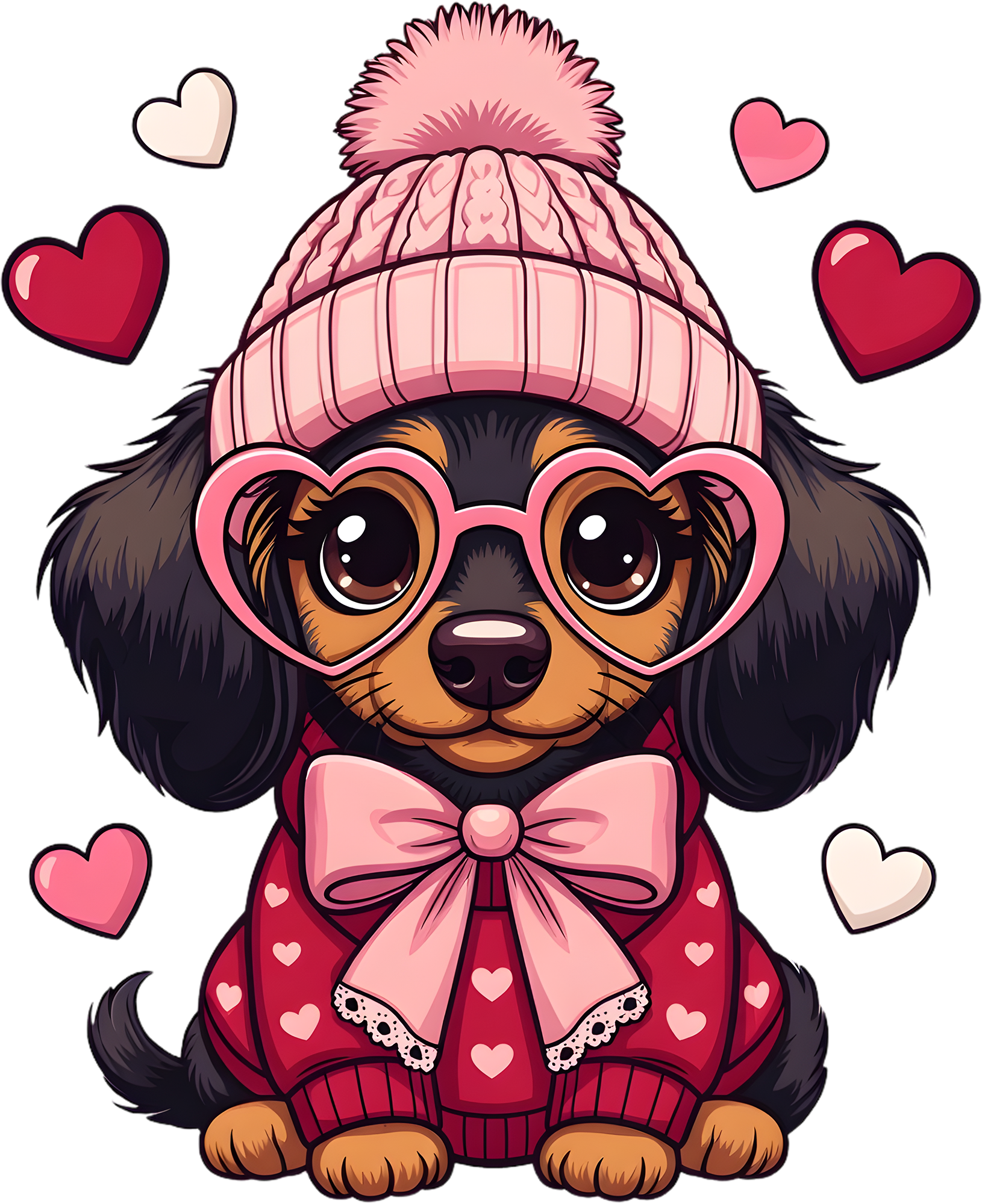 Dachshund Valentine's Day - Valentines Day Ready to Press DTF Transfer