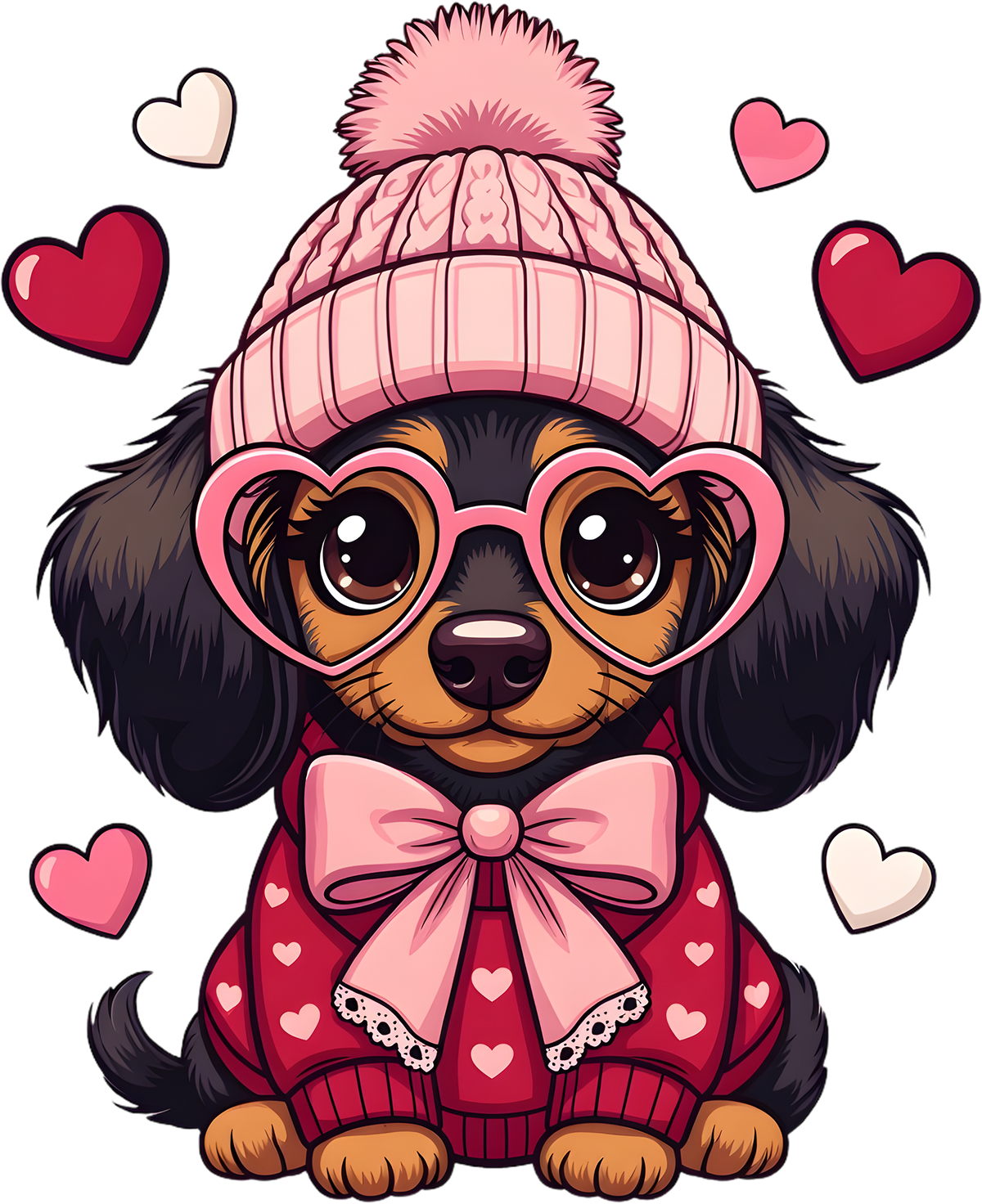 Dachshund Valentine's Day - Valentines Day Ready to Press DTF Transfer
