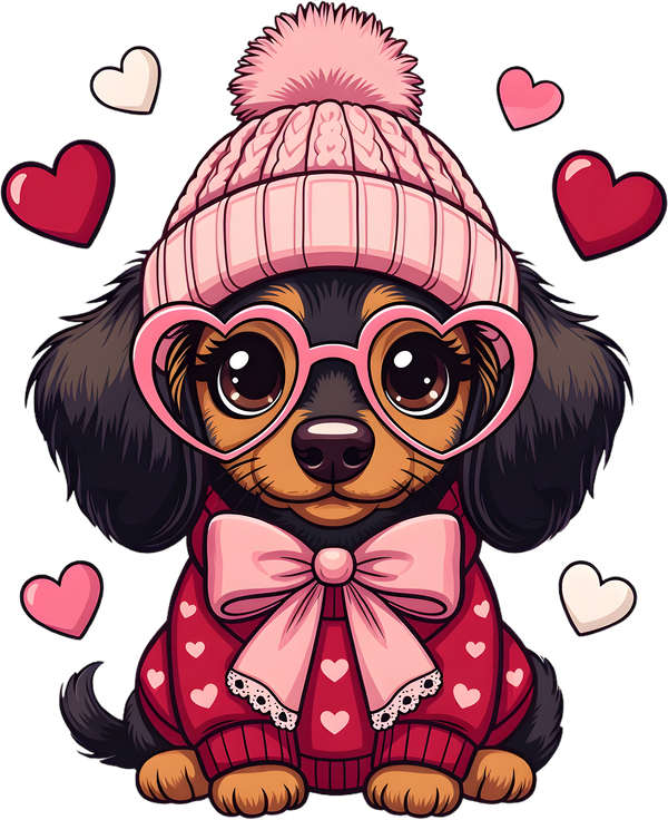 Dachshund Valentine's Day - Valentines Day Ready to Press DTF Transfer