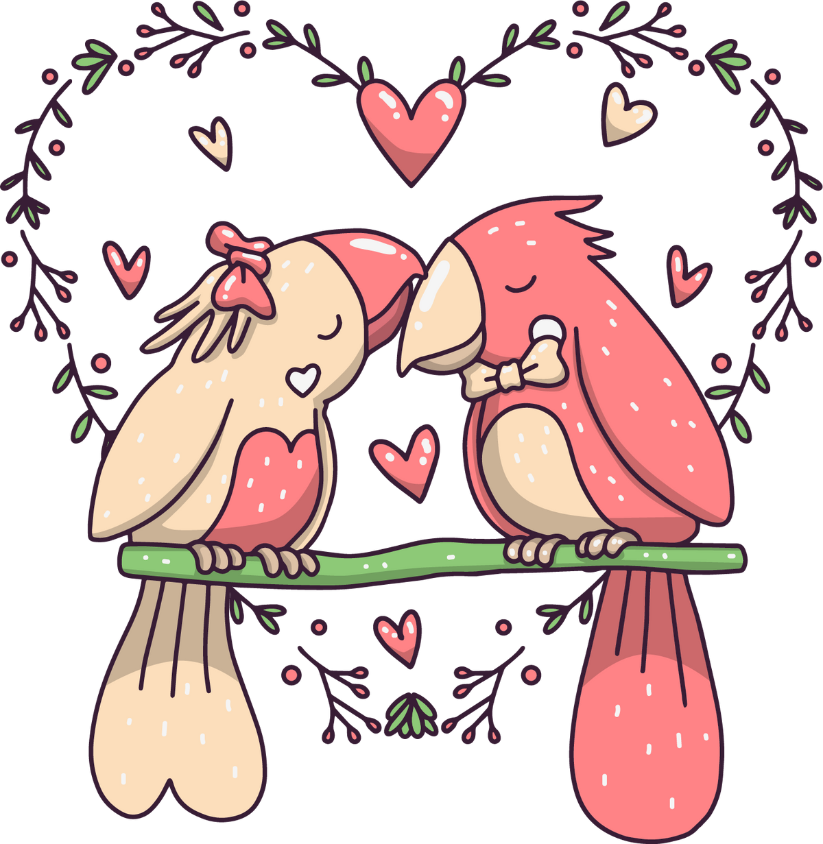 Valentines Day Lover Bird - Valentines Day Ready to Press DTF Transfer
