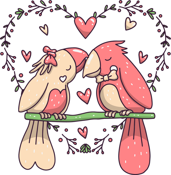 Valentines Day Lover Bird - Valentines Day Ready to Press DTF Transfer