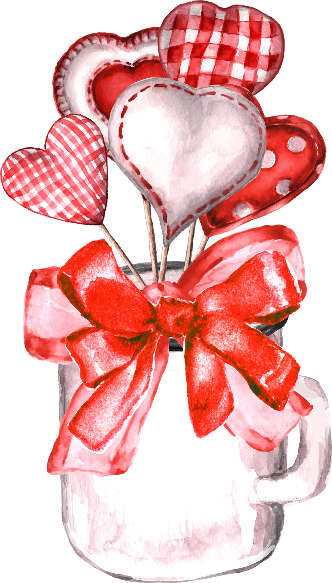 Valentine Day Red Bow Mug - Valentines Day Ready to Press DTF Transfer