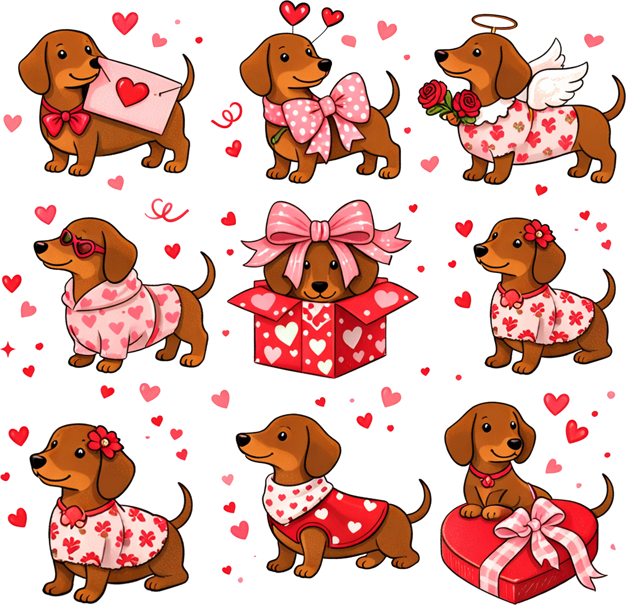 Dachshund Is My Valentine Heart - Valentines Day Ready to Press DTF Transfer