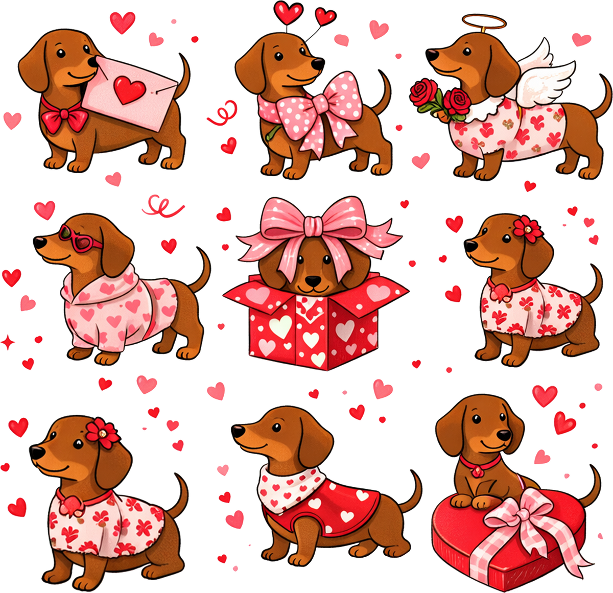 Dachshund Is My Valentine Heart - Valentines Day Ready to Press DTF Transfer