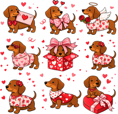 Dachshund Is My Valentine Heart - Valentines Day Ready to Press DTF Transfer