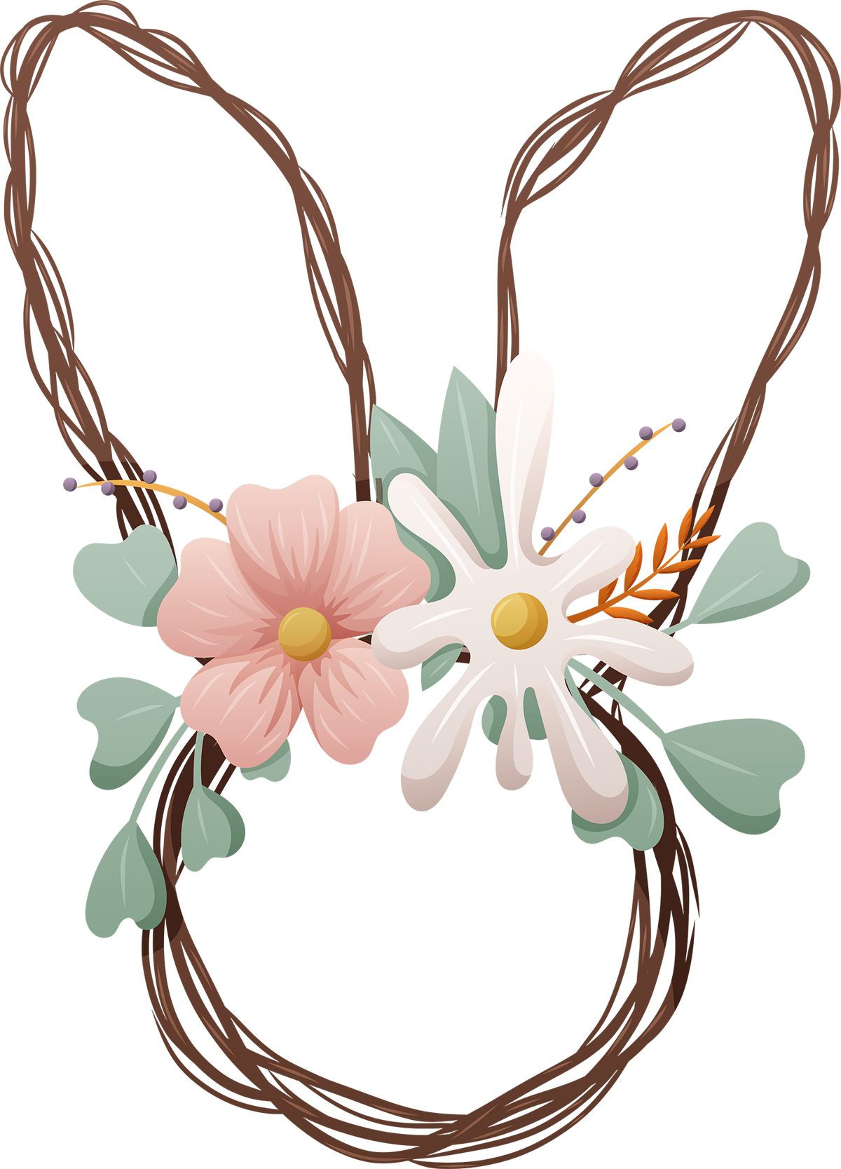 Easter Bunny Flowers - Easter Ready to Press DTF Transfer