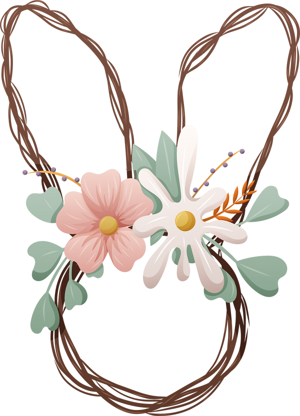 Easter Bunny Flowers - Easter Ready to Press DTF Transfer