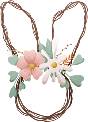 Easter Bunny Flowers - Easter Ready to Press DTF Transfer