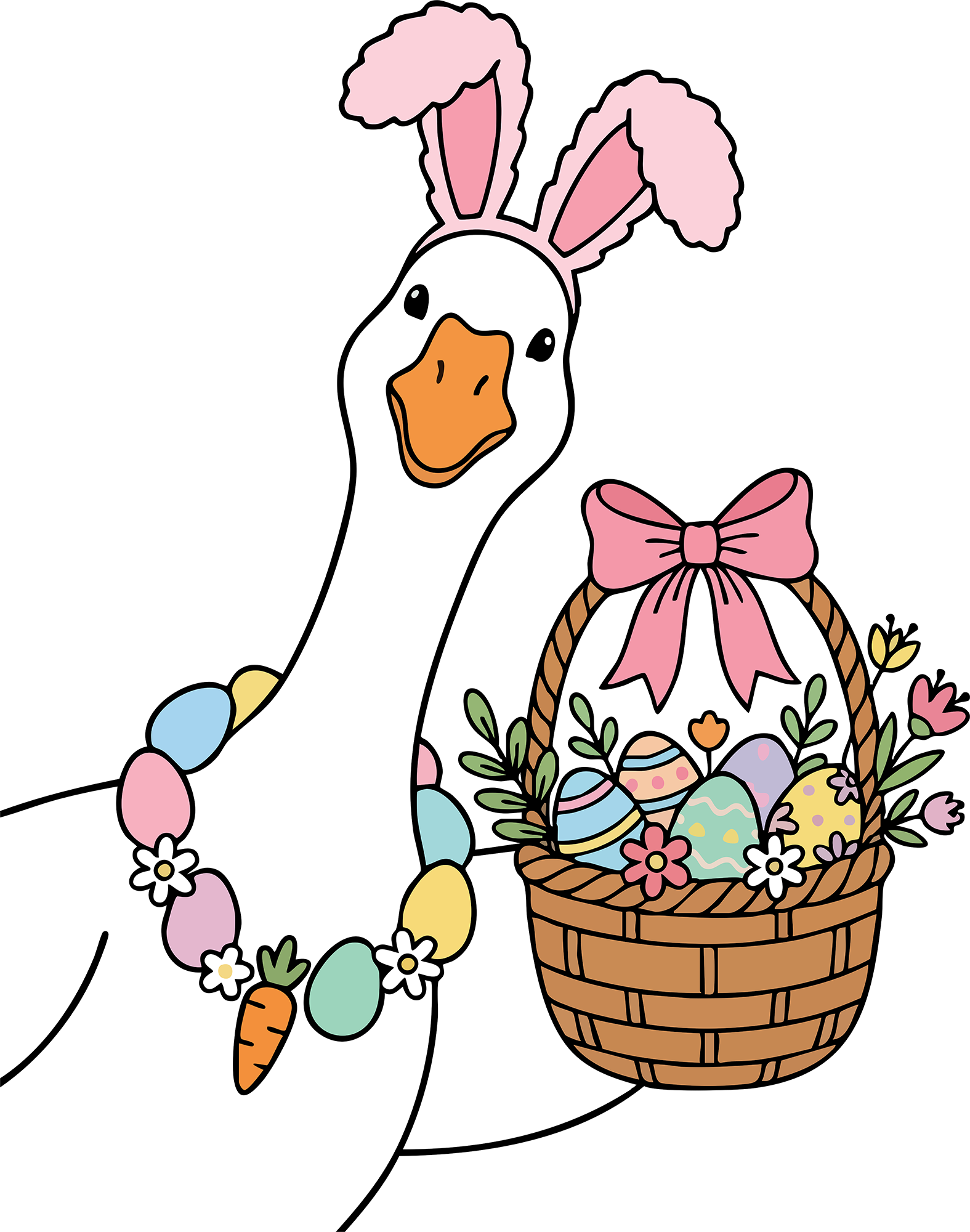 Easter Goose Egg Basket - Easter Ready to Press DTF Transfer