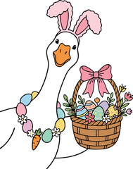 Easter Goose Egg Basket - Easter Ready to Press DTF Transfer
