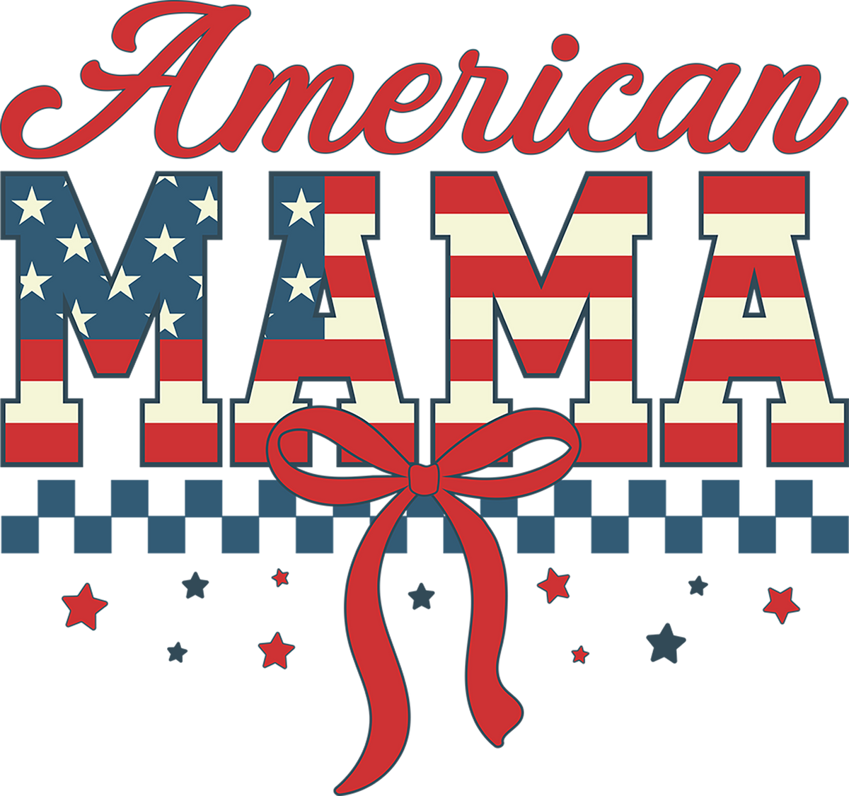 American Mama USA Flag Coquette – 4th of July Ready to Press DTF Transfer