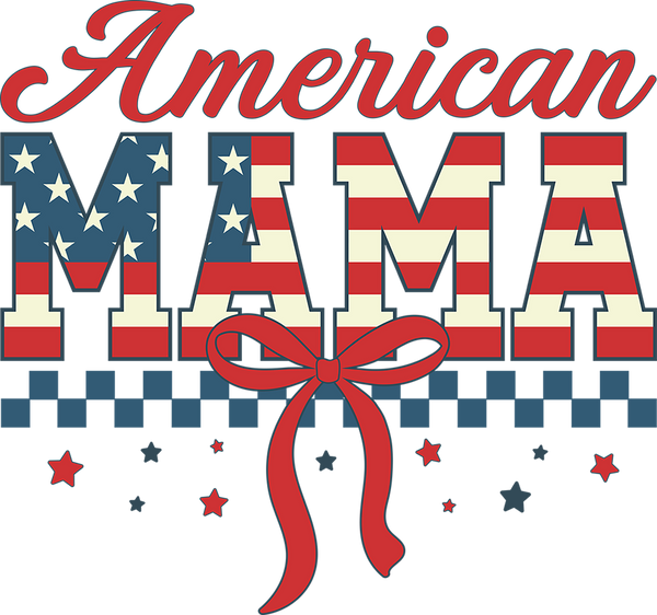 American Mama USA Flag Coquette – 4th of July Ready to Press DTF Transfer