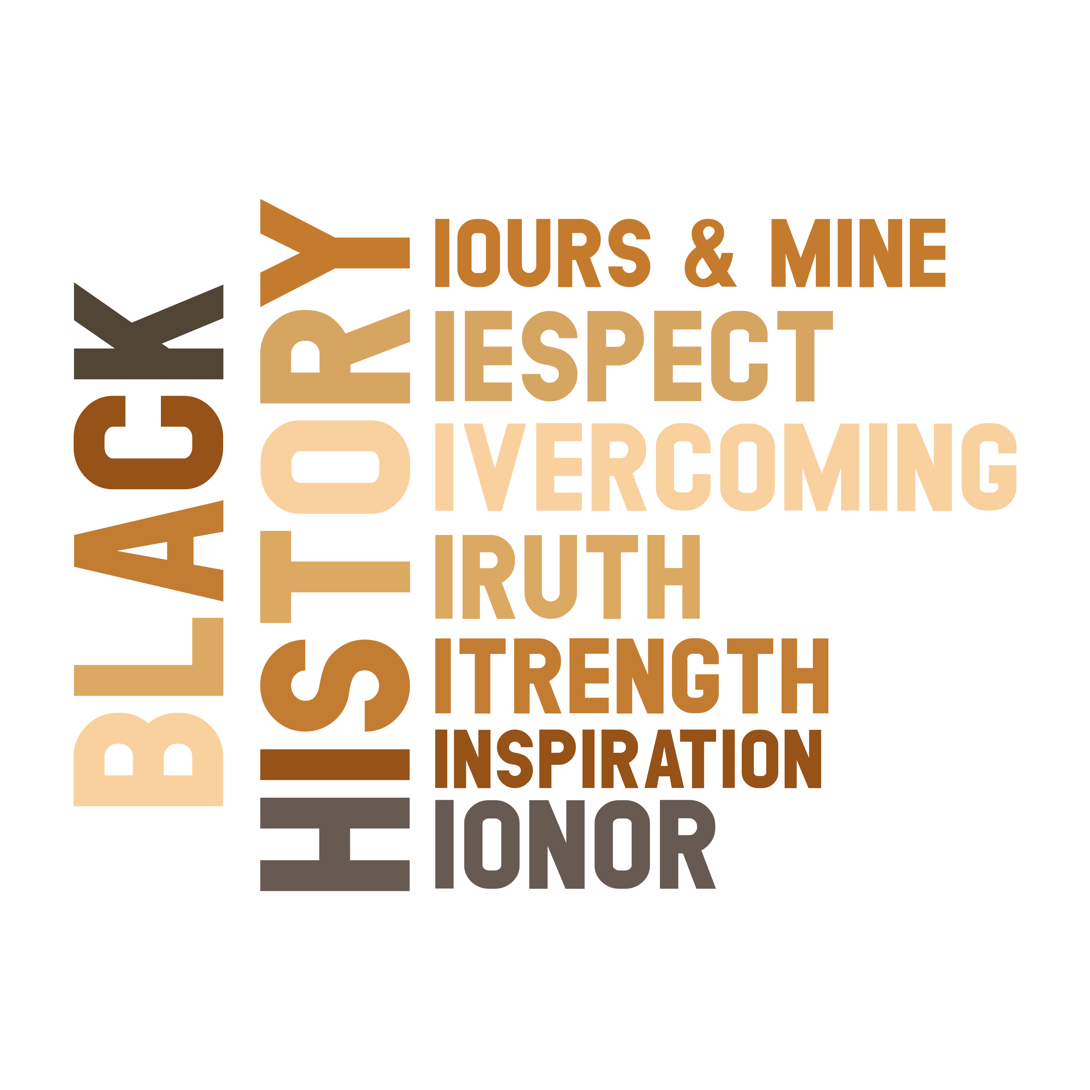 Black History Yours and Mine Typography – Human Rights Ready to Press DTF Transfer