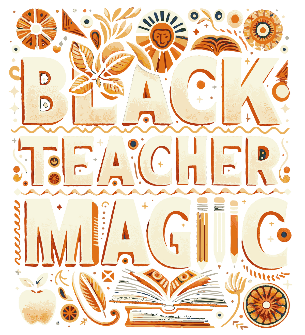 Black Teacher Magic Typography Design – Human Rights Ready to Press DTF Transfer