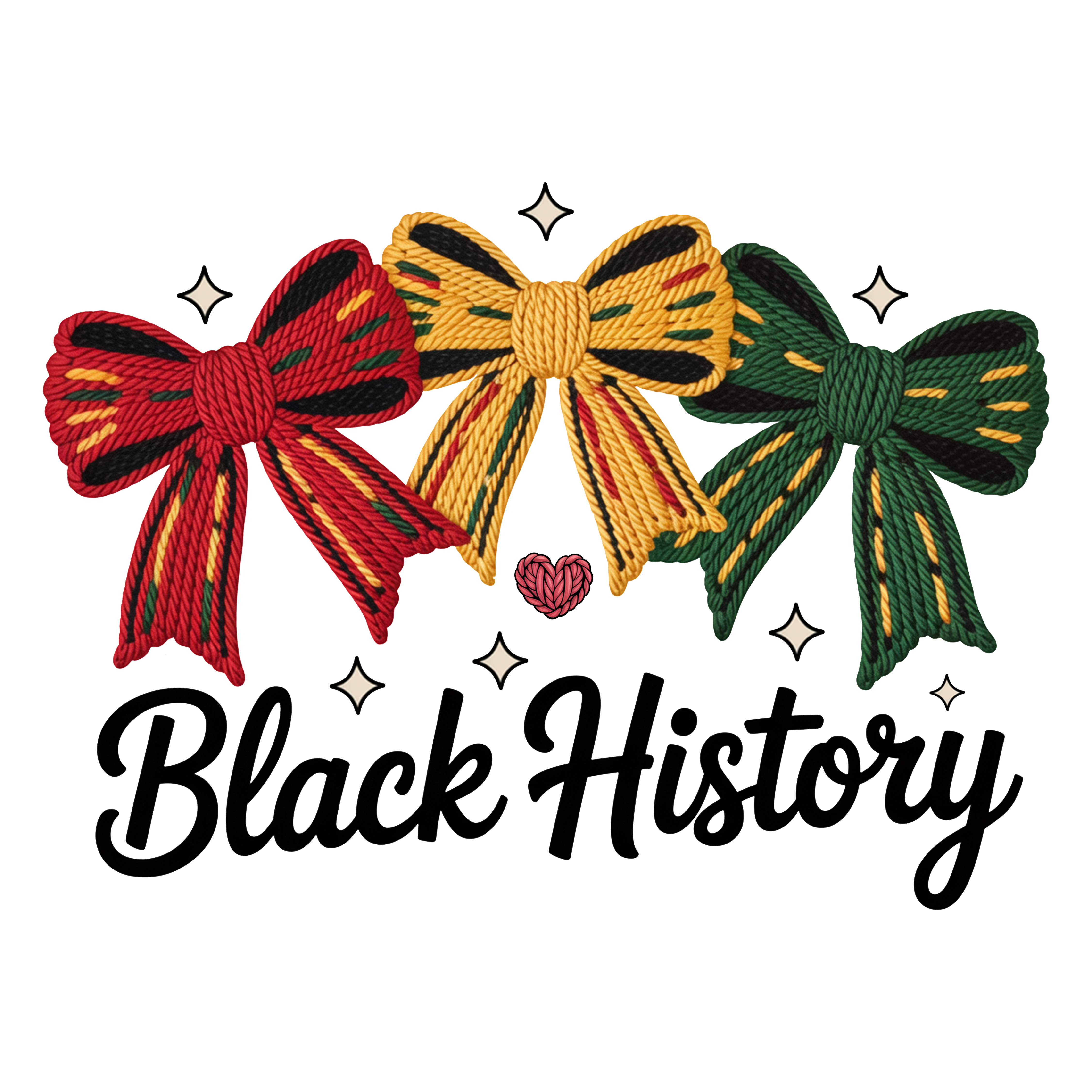 Black History Pan African Bows Design – Human Rights Ready to Press DTF Transfer