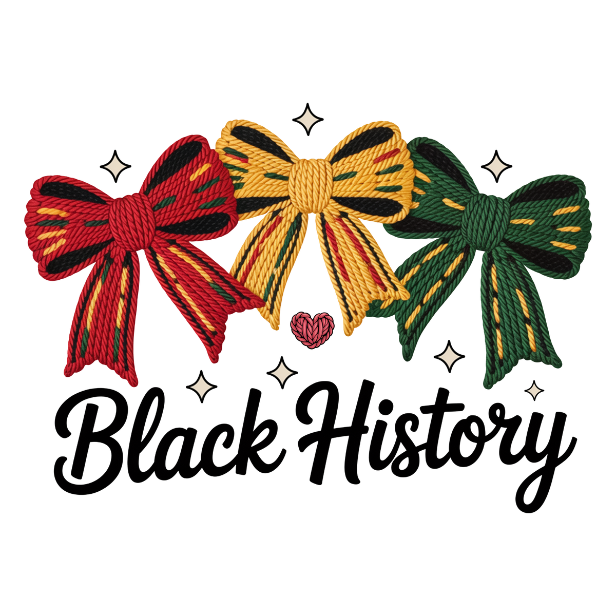Black History Pan African Bows Design – Human Rights Ready to Press DTF Transfer