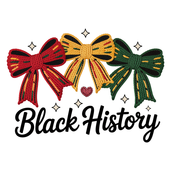 Black History Pan African Bows Design – Human Rights Ready to Press DTF Transfer