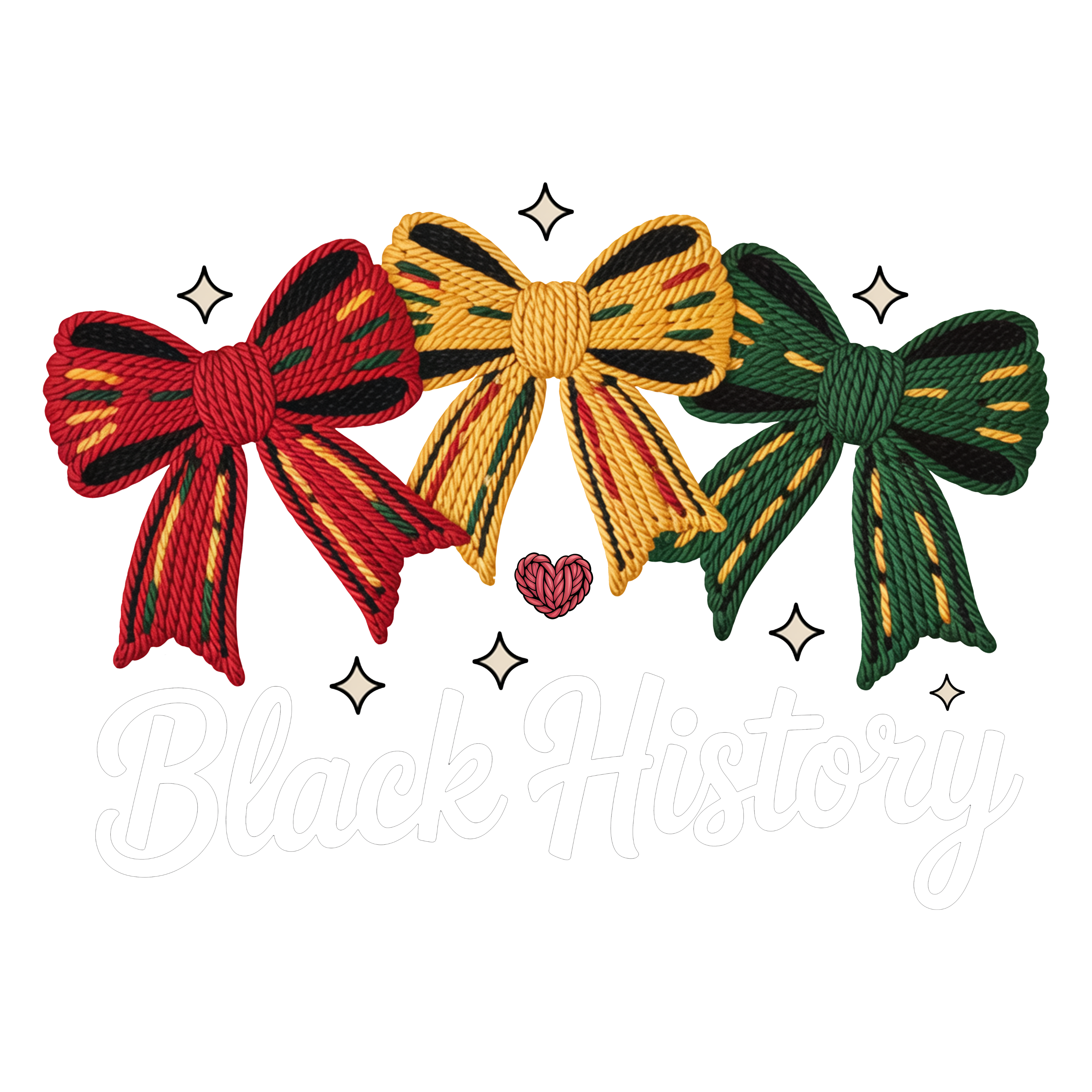 Black History Pan African Bows Design – Human Rights Ready to Press DTF Transfer