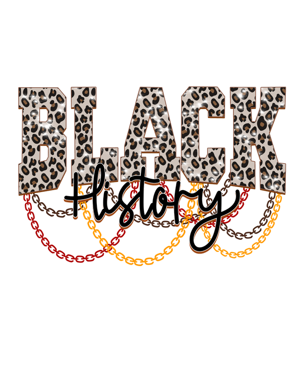 Black History Leopard Chain Design – Human Rights Ready to Press DTF Transfer