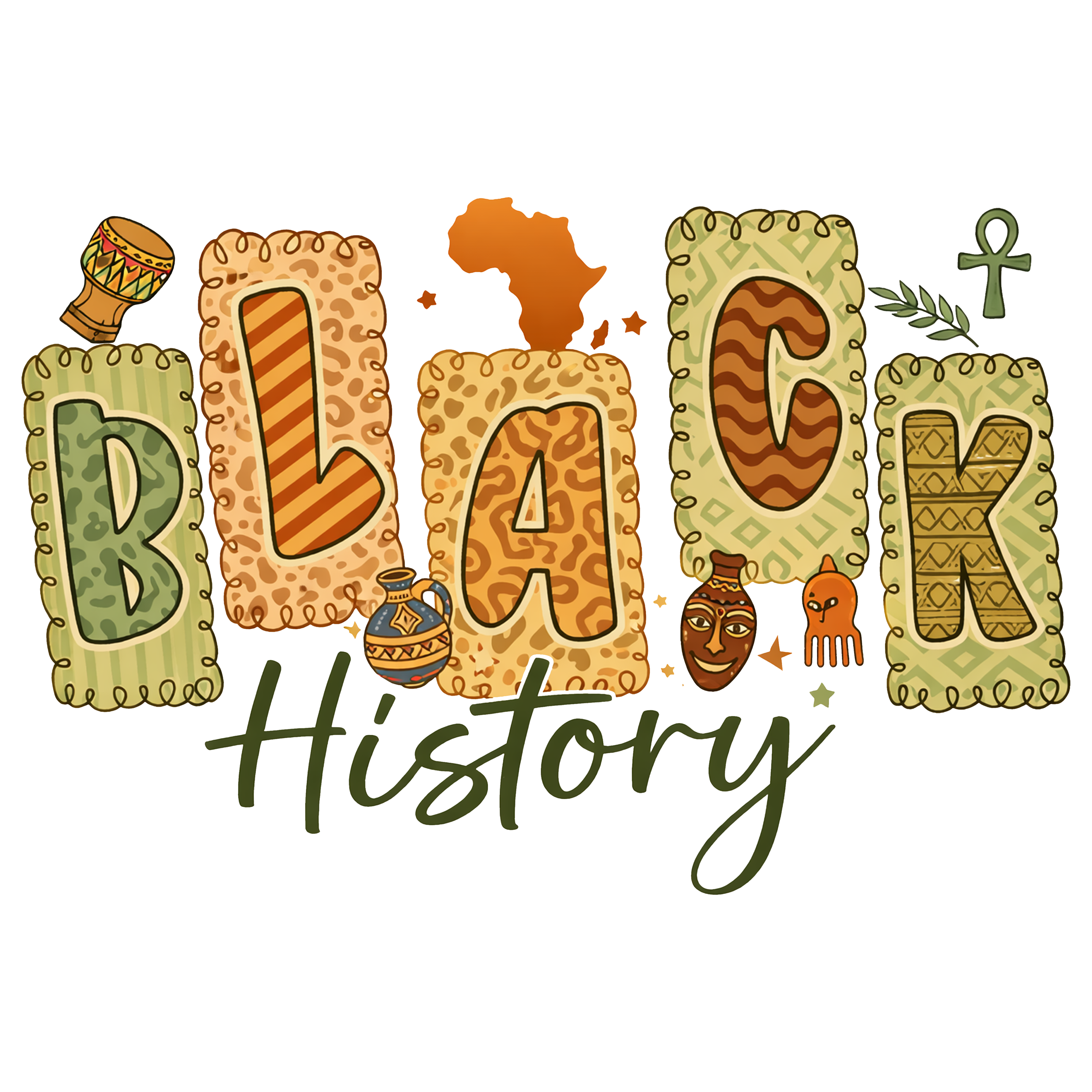 Preppy Black History Month - Human Rights Ready to Press DTF Transfer