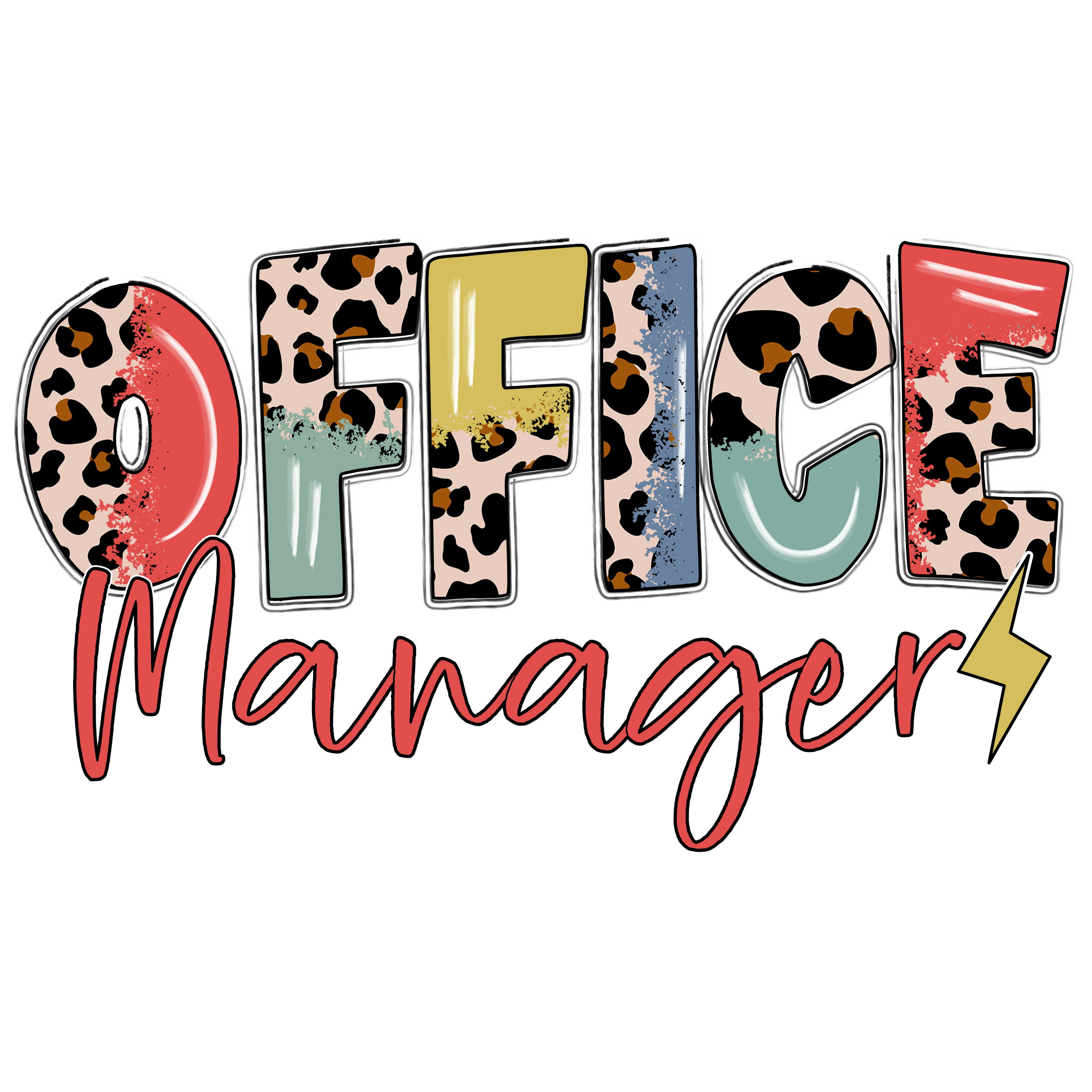Office Manager Leopard - Career Ready to Press DTF Transfer