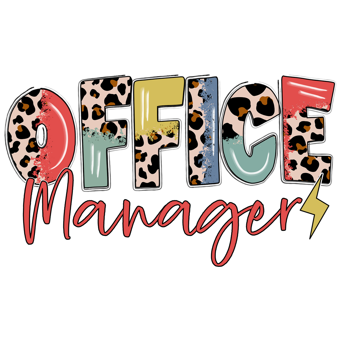 Office Manager Leopard - Career Ready to Press DTF Transfer