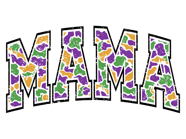 Gras,Camo Mama Mardi Gras Mom - Mardi Gras Ready to Press DTF Transfer