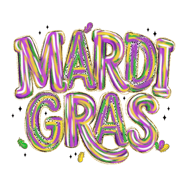 Gras,Preppy Brushstroke mardi gras - Mardi Gras Ready to Press DTF Transfer