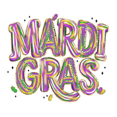 Gras,Preppy Brushstroke mardi gras - Mardi Gras Ready to Press DTF Transfer