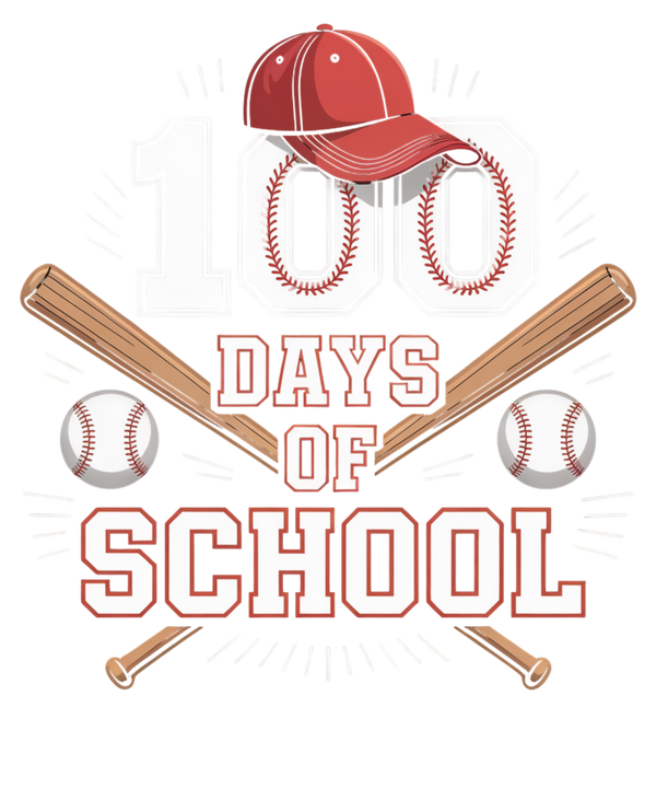 100 Days of School Baseball - School Ready to Press DTF Transfer